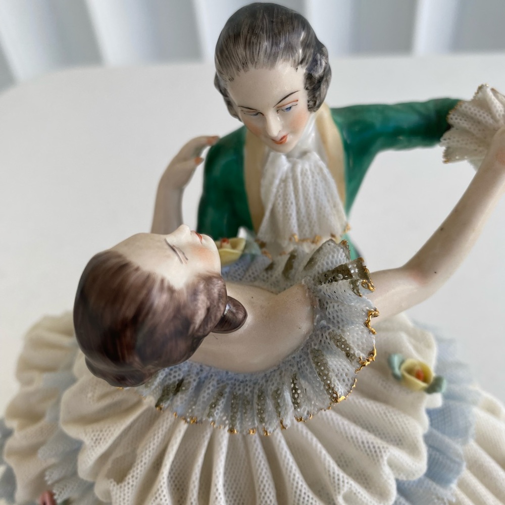 Vintage Dresden Dancing Couple Man & Woman Waltz Germany